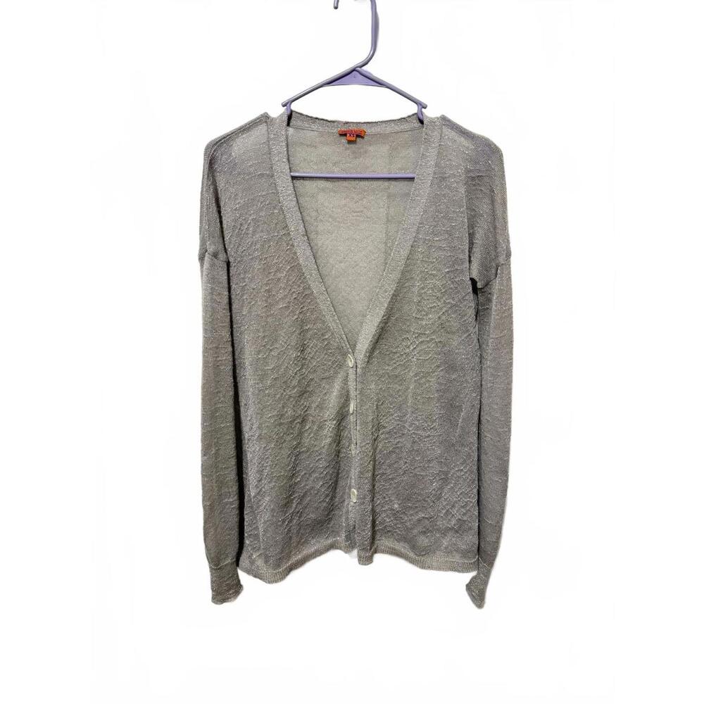 Chann Luu Metallic Knit Silver Cardigan